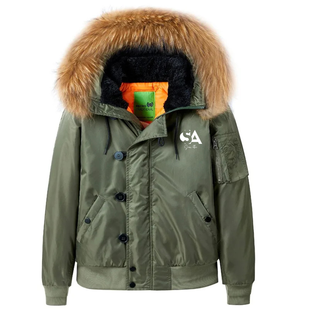 SNOWATTIC Men's Hooded Baseball Winter Puffer Jacket