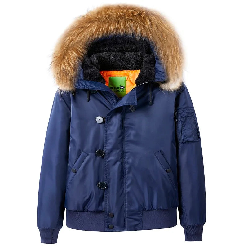 SNOWATTIC Men's Hooded Baseball Winter Puffer Jacket
