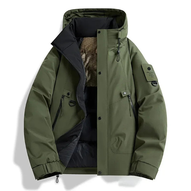 SNOWATTIC Men's Thickened Waterproof Hooded Outdoor Jacket