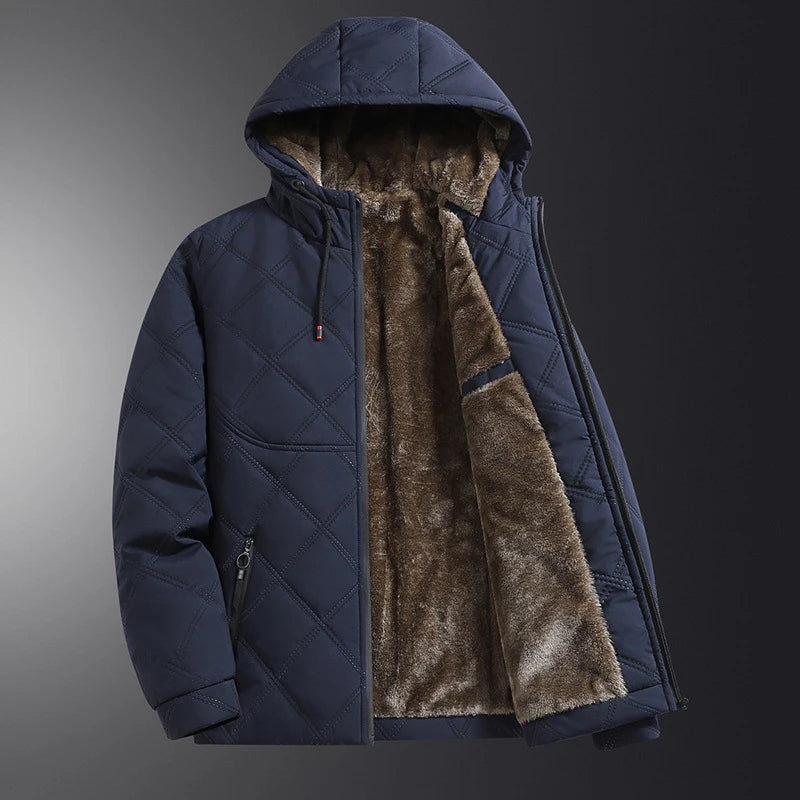 SNOWATTIC Men's Fleece-Lined Hooded Puffer Coat