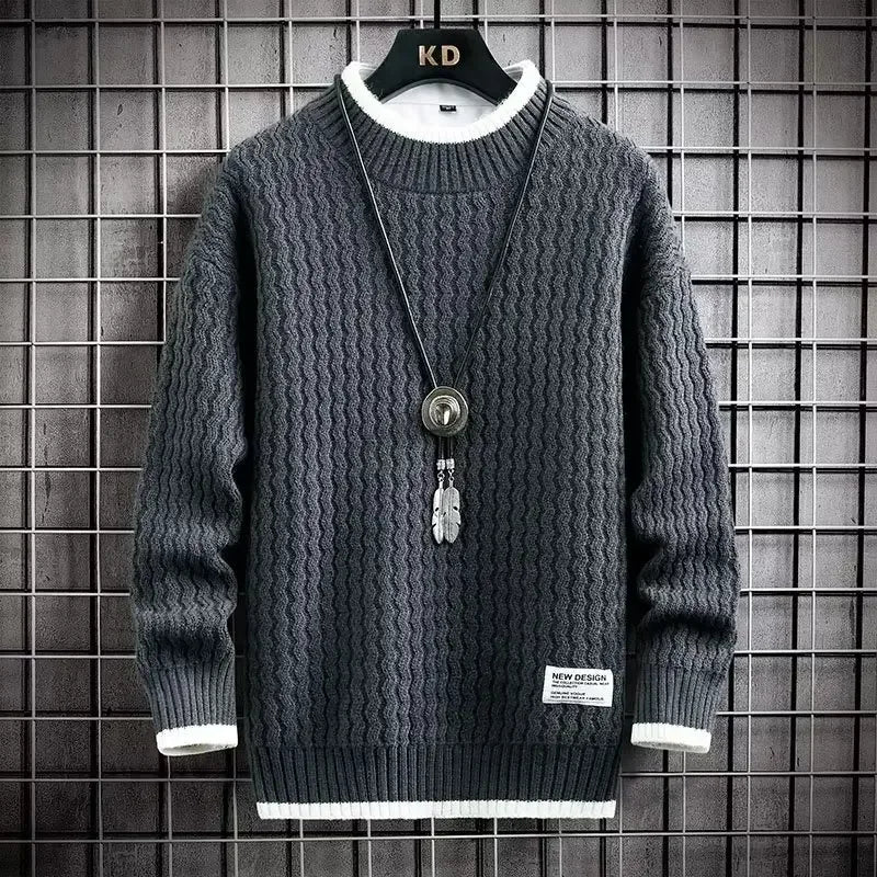 SNOWATTIC Men's Loose Fit Casual Knitted Pullover Sweater