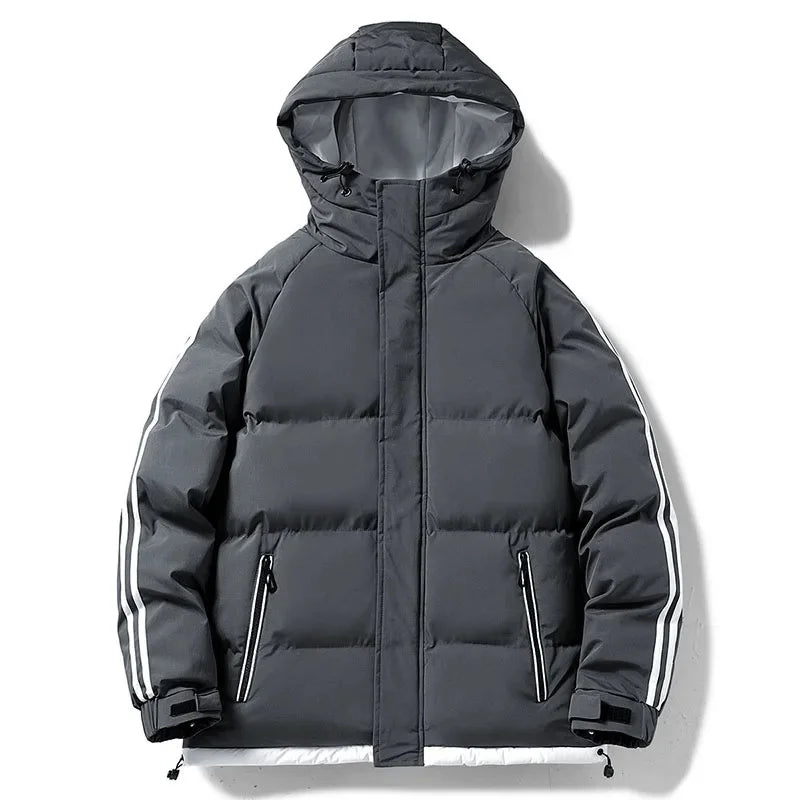 SNOWATTIC Men's Double Bar Hooded Cotton Puffer Jacket