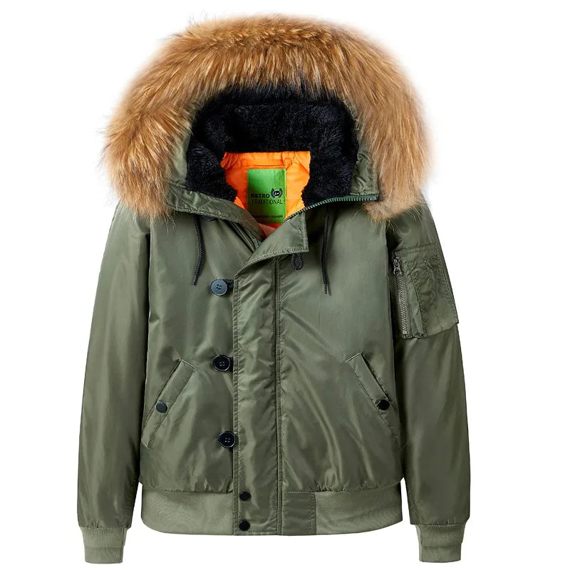 SNOWATTIC Men's Hooded Baseball Winter Puffer Jacket