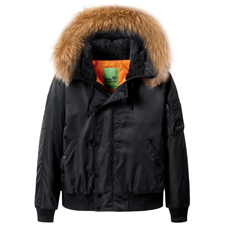 SNOWATTIC Men's Hooded Baseball Winter Puffer Jacket