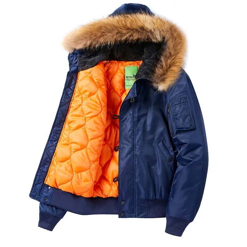 SNOWATTIC Men's Hooded Baseball Winter Puffer Jacket