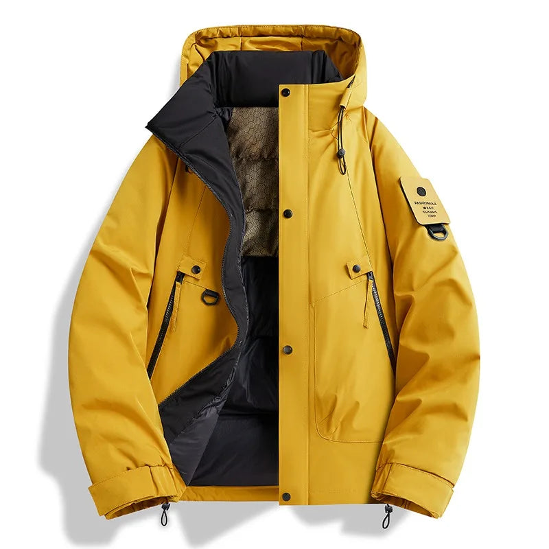 SNOWATTIC Men's Thickened Waterproof Hooded Outdoor Jacket