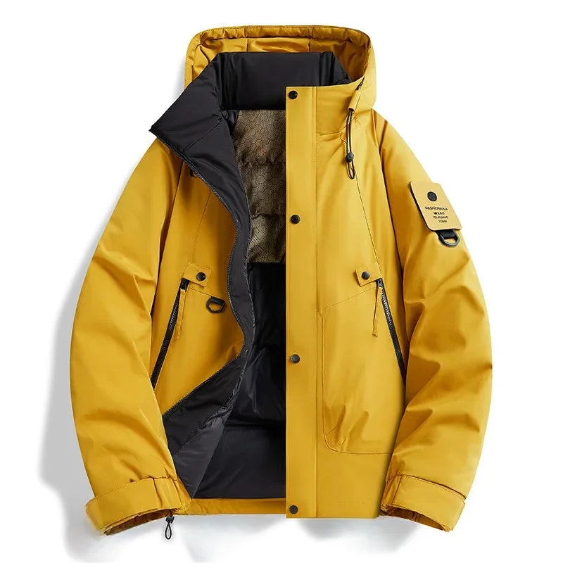SNOWATTIC Men's Thickened Waterproof Hooded Outdoor Jacket