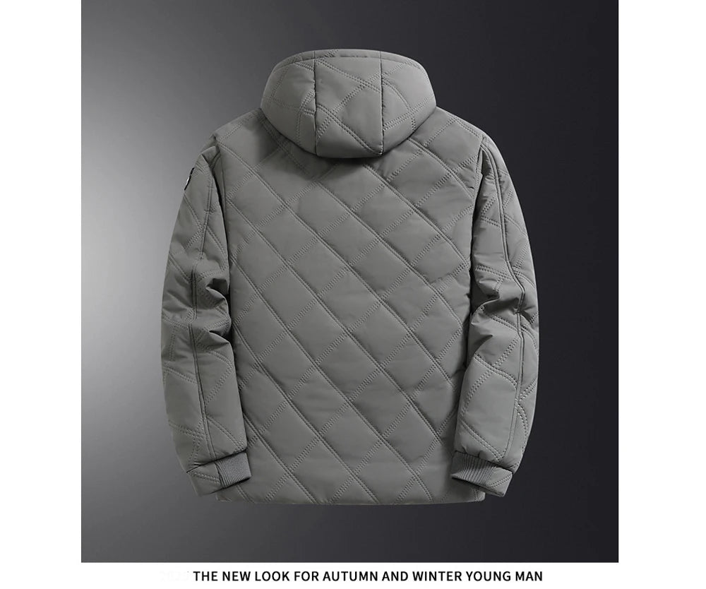 SNOWATTIC Men's Fleece-Lined Hooded Puffer Coat