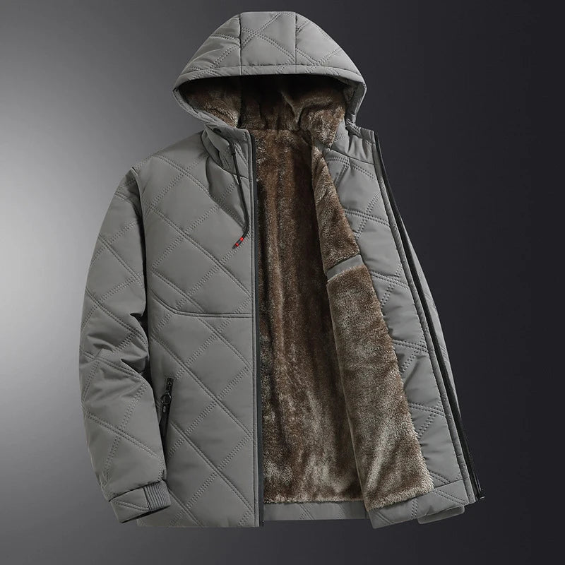 SNOWATTIC Men's Fleece-Lined Hooded Puffer Coat
