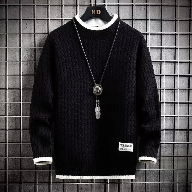 SNOWATTIC Men's Loose Fit Casual Knitted Pullover Sweater