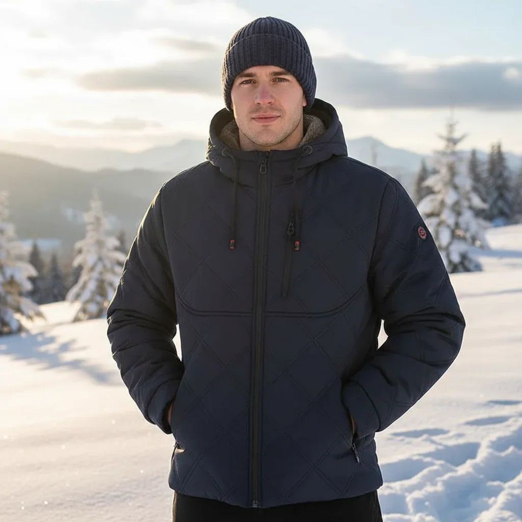 SNOWATTIC Men's Fleece-Lined Hooded Puffer Coat