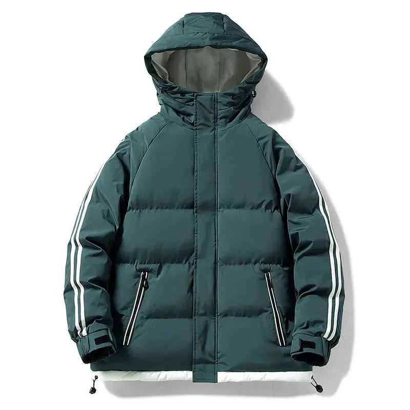 SNOWATTIC Men's Double Bar Hooded Cotton Puffer Jacket