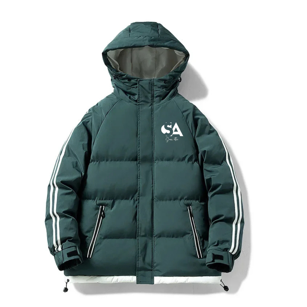 SNOWATTIC Men's Double Bar Hooded Cotton Puffer Jacket